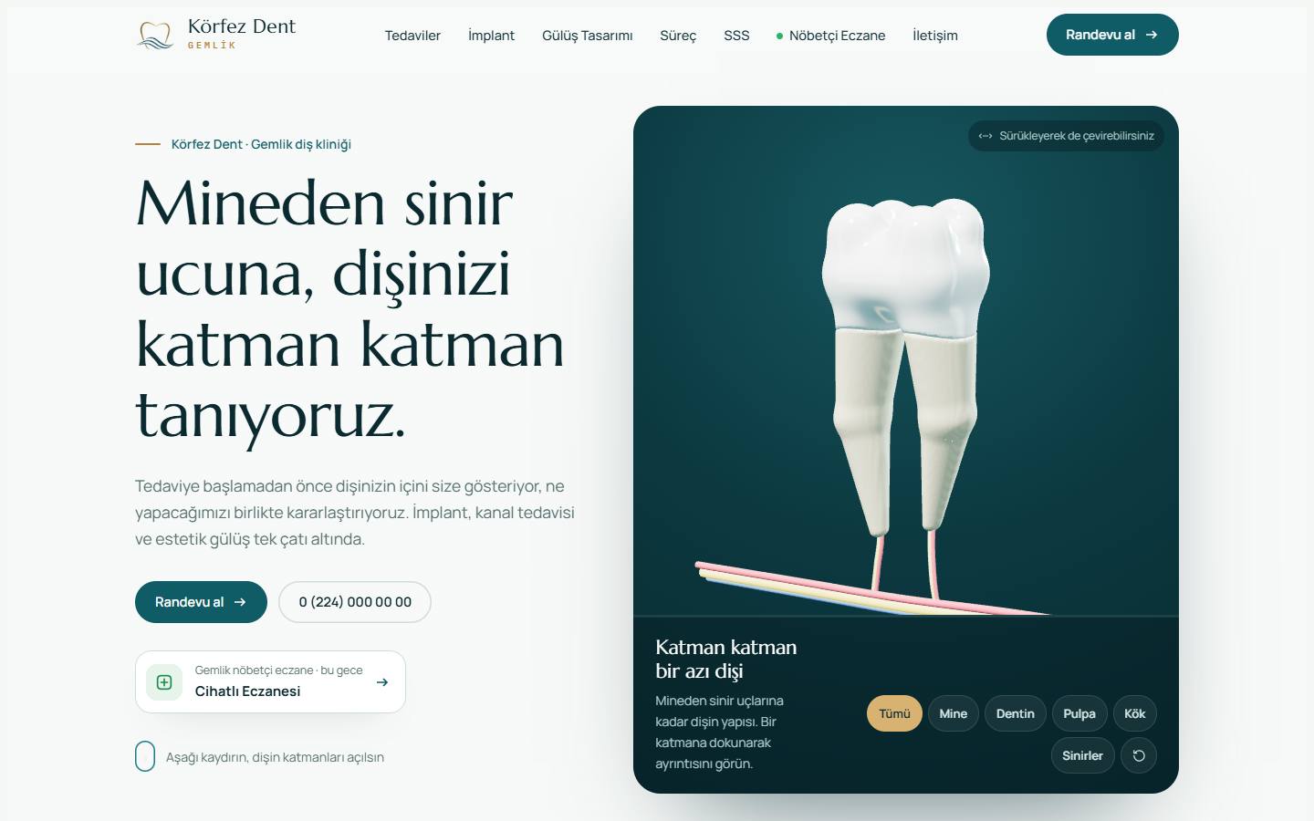 Körfez Dent web sitesi ekran görüntüsü
